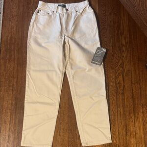 NWT,  Lauren Jeans Co. Ralph Lauren Women's Cream Jeans, Classic Fit, Size 8P